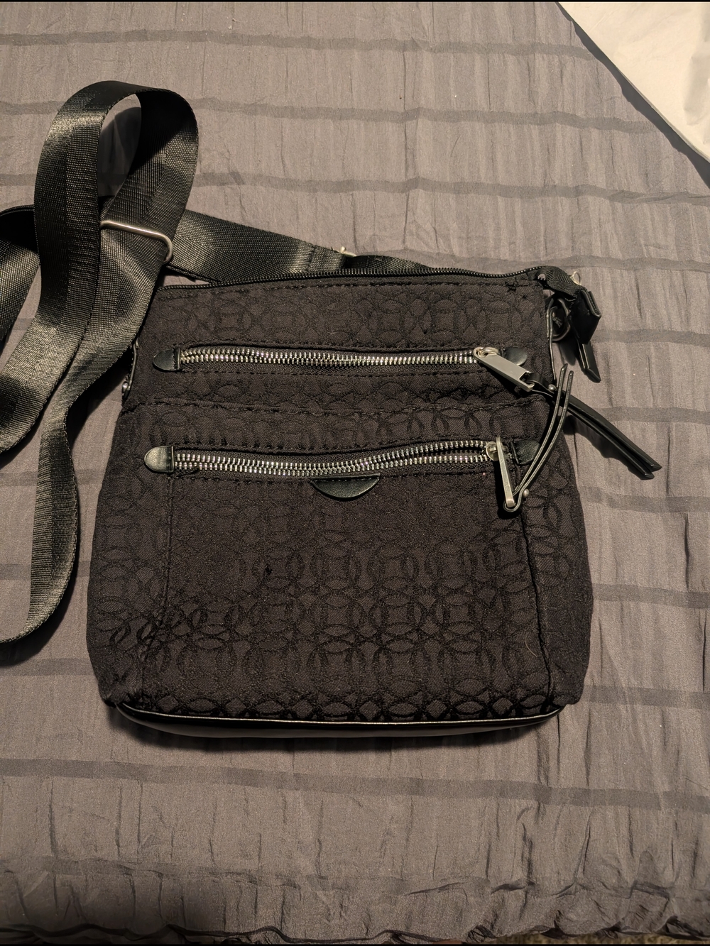 Black Crossbody Travel Bag - Compact Everyday Shoulder Bag